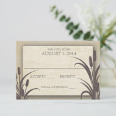 Cattails Water Front Wedding Response RSVP Kaartje (Staand voorkant)