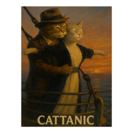Cattanic Parody Art Poster | Funny Cat Lovers Perfect Poster