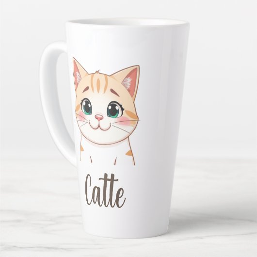 Catte latte mok (Linkerhoek)