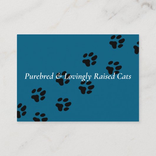 Cattery Visitekaartje Blauw ontwerp (Achterkant)