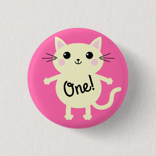 Cattige Kitty Kinderverjaardagsfeest Thema Ronde Button 3,2 Cm