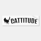 Cattitude Black Cat Bumpersticker (Voorkant)