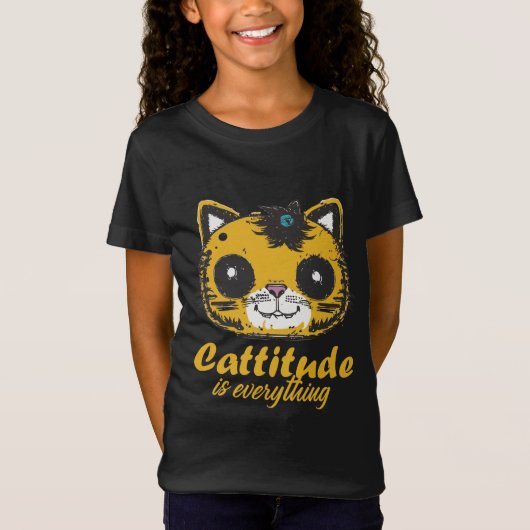Cattitude is alles t-shirt (Voorkant)