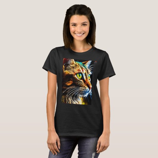 Cattitude on point, blijf positief t-shirt (Voorkant volledig)