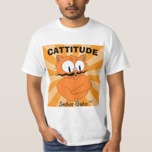 CATTITUDE Señor Gato™ Cartoon Snorhaar Kat T-shirt