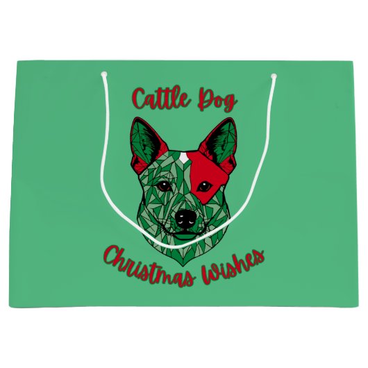 Cattle Dog Kerstwensen Groot Cadeauzakje (Voorkant)