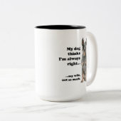 Cattle Dog tegen Mok van vrouwen (Voorkant rechts)