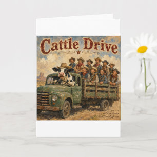 Cattle Drive Cartoon – Koe drijft cowboys Kaart