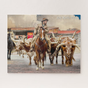 Cattle Drive, Longhorns & Cowboys, Fort Worth, Ver Legpuzzel