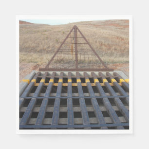 Cattle Grate Across Gravel Road. Wyoming, Western Servetten