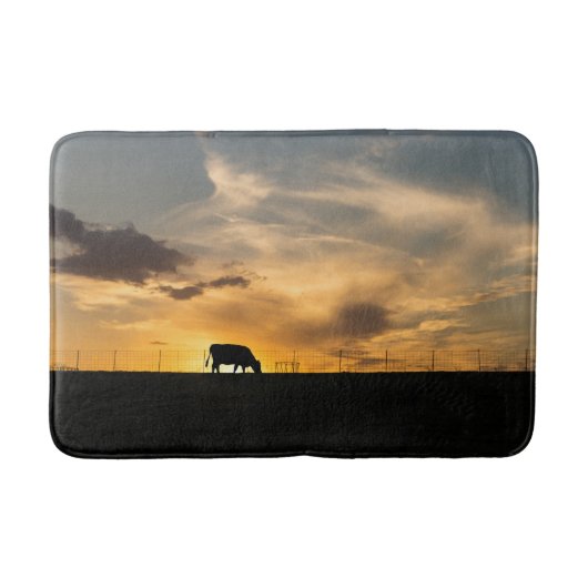 Cattle Sunset Silhouette Badmat (Voorkant)