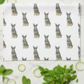 Cattledog Heeler (Blue Black Tan) Theedoek (Gevouwen)