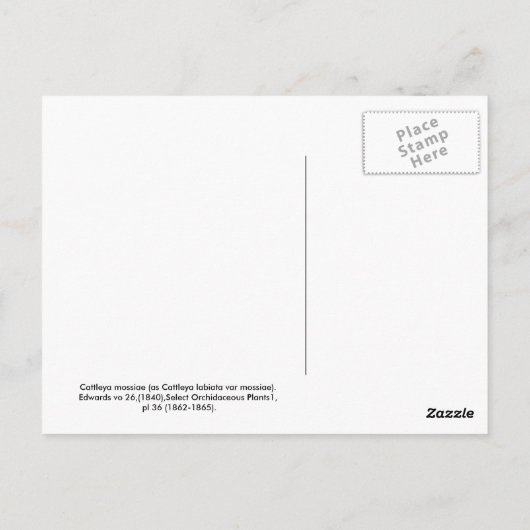 Cattleya mossiae briefkaart (Achterkant)
