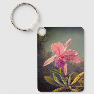 Cattleya Orchid en drie kolibries kop Sleutelhanger