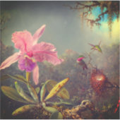 Cattleya Orchid en drie kolibries kop Sticker (Voorkant)