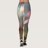 Cattleya Orchid en drie kolibries op kop Leggings (Achterkant)