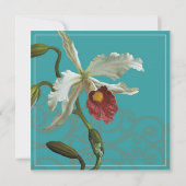 Cattleya Orchidée bleu - Faire-part de mariage (Dos)