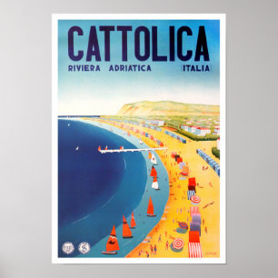 Cattolica Italiaans Poster voor oldtimers