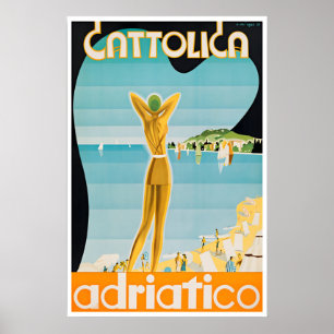 Cattolica Kunst Reisposter Rimini Adriatische Zee Poster