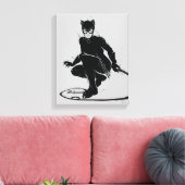 Catwoman Ink Brush Pose Canvas Afdruk (Insitu (Woonkamer))