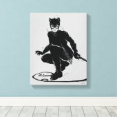 Catwoman Ink Brush Pose Canvas Afdruk (Insitu (Houten vloer))