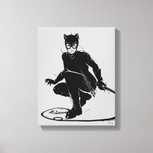Catwoman Ink Brush Pose Canvas Afdruk
