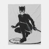 Catwoman Ink Brush Pose Fleece Deken (Voorkant)