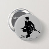 Catwoman Ink Brush Pose Ronde Button 5,7 Cm (Voorkant /achterkant)