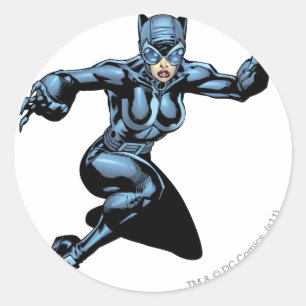 Catwoman met wetten ronde sticker