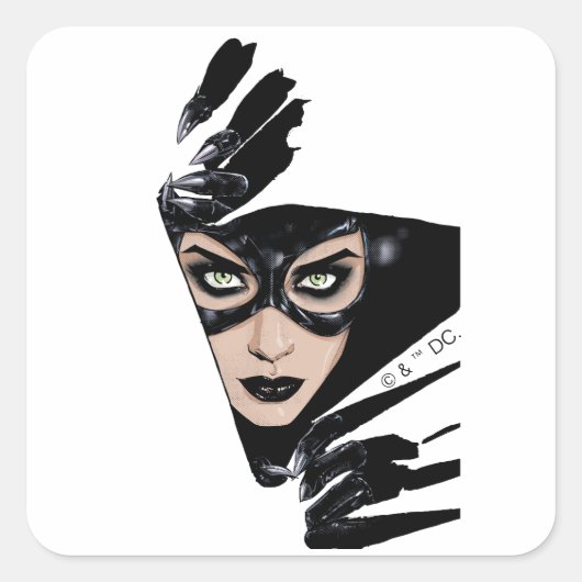 Catwoman The Claws Are Out Cover Illustration Vierkante Sticker (Voorkant)