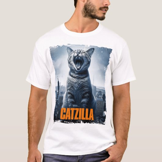 Catzilla Basic Ontspannen Mannen T-shirt (Voorkant)