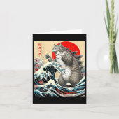 Catzilla Cat Japanse kunst Kaart (Voorkant)