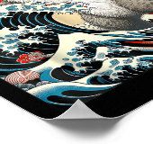 Catzilla Cat Japanse kunst Poster (Hoek)