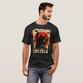 Catzilla Funny Black Cat T-Shirt Premium T (Voorkant volledig)