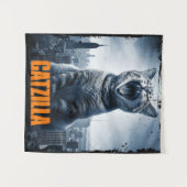 Catzilla Funny Chat Mème Poster Tapisserie (Devant (Horizontal))