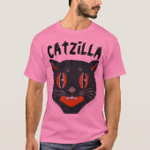 CATZILLA, Funny Mens Parody T-shirts de chat (Devant)
