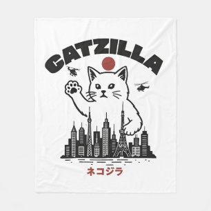 Catzilla - Grappige kat Godzilla parodie Fleece Deken