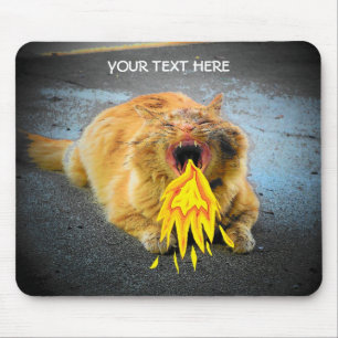 Catzilla heeft vuur adem. muismat