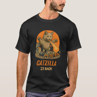 Catzilla is terug - Monster-Cat parodie T-shirt