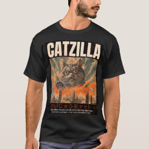 Catzilla Japans Anime Parodie Cat T-shirt