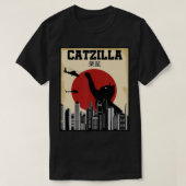  Catzilla Japans Zonsondergang Kat Kitten Lover T-shirt (Design voorkant)