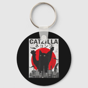  Catzilla Japanse zonnebank Kat Kitten Sleutelhanger