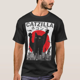  Catzilla Japanse zonnebank Kat Kitten T-shirt