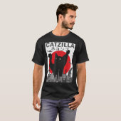 Catzilla Japanse zonnebank Kat Kitten T-shirt (Voorkant volledig)