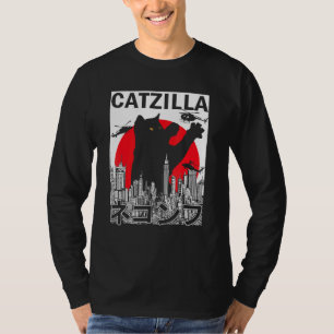  Catzilla Japanse zonnebank Kat Kitten T-shirt