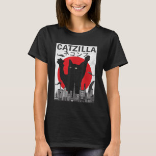  Catzilla Japanse zonnebank Kat Kitten T-shirt