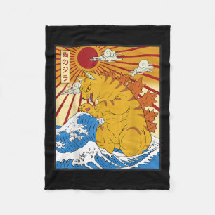Catzilla Kat Japanse Anime Kawaii Grappig Graphic  Fleece Deken