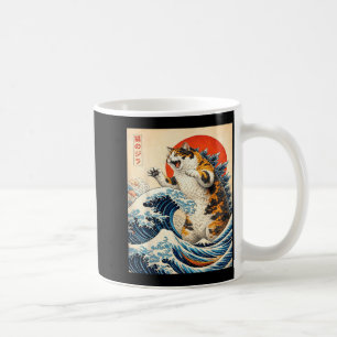 Catzilla Kat Japanse Kunst Grappige Kat Cadeaus vo Koffiemok