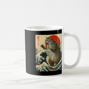 Catzilla Kat Japanse Kunst Grappige Kat Gifts Voor Koffiemok