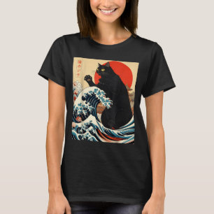 Catzilla Kat Japanse Kunst Grappige Kat Kawaii Gra T-shirt